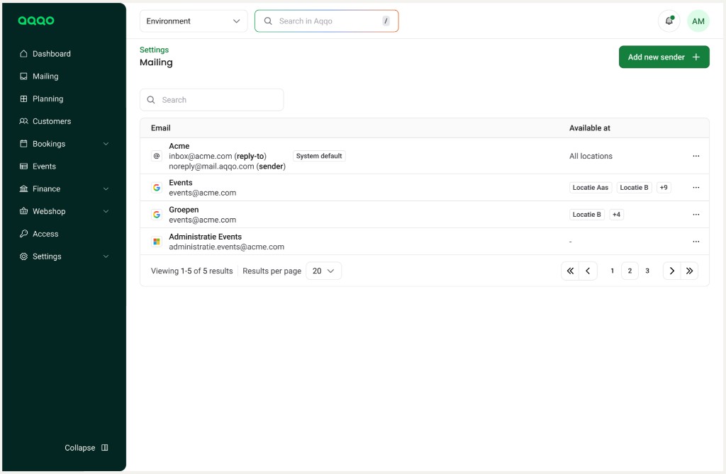 Entity index without tabs